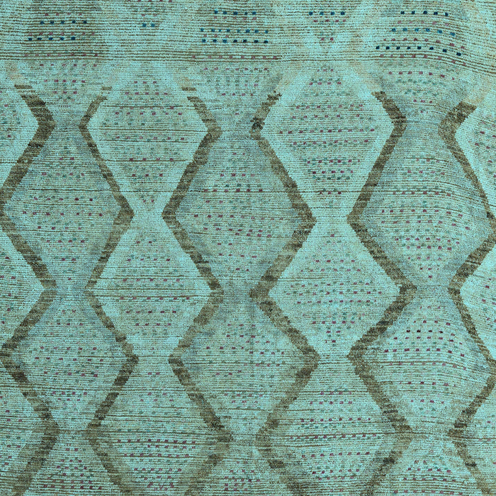 Machine Washable Southwestern Light Blue Country Rug, wshabs4739lblu