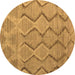 Round Southwestern Brown Country Rug, abs4739brn