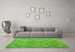 Machine Washable Southwestern Green Country Area Rugs in a Living Room,, wshabs4739grn