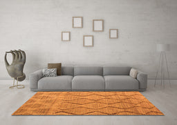 Machine Washable Southwestern Orange Country Area Rugs in a Living Room, wshabs4739org