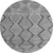 Round Machine Washable Southwestern Gray Country Rug, wshabs4739gry