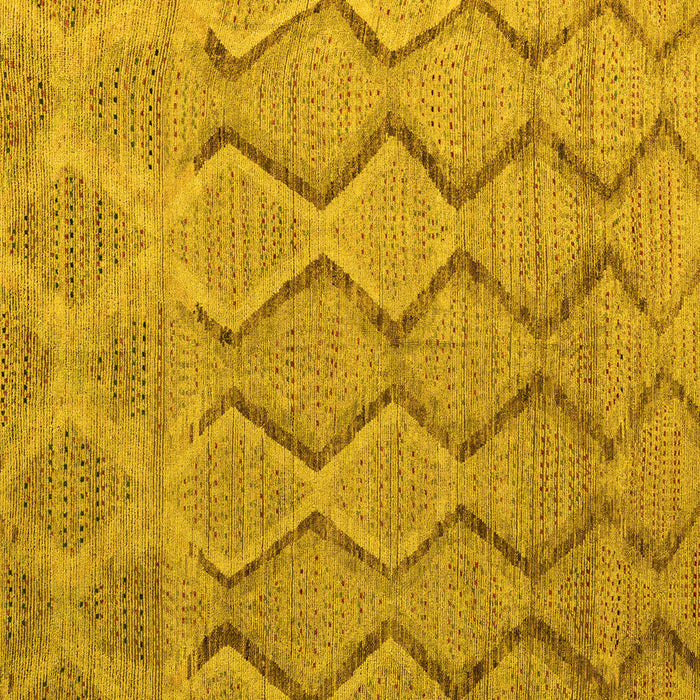 Square Machine Washable Southwestern Yellow Country Rug, wshabs4739yw