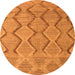 Round Southwestern Orange Country Rug, abs4739org