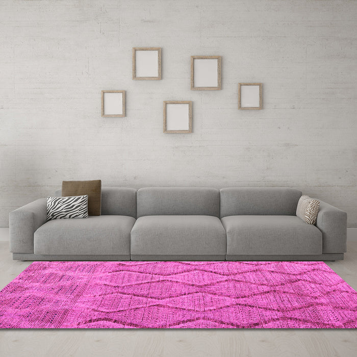 Machine Washable Southwestern Pink Country Rug in a Living Room, wshabs4739pnk