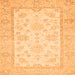 Square Machine Washable Oriental Orange Traditional Area Rugs, wshabs473org