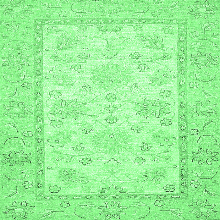 Square Oriental Emerald Green Traditional Rug, abs473emgrn