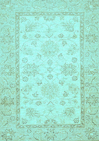 Oriental Light Blue Traditional Rug, abs473lblu