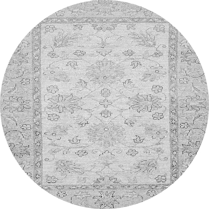 Round Oriental Gray Traditional Rug, abs473gry