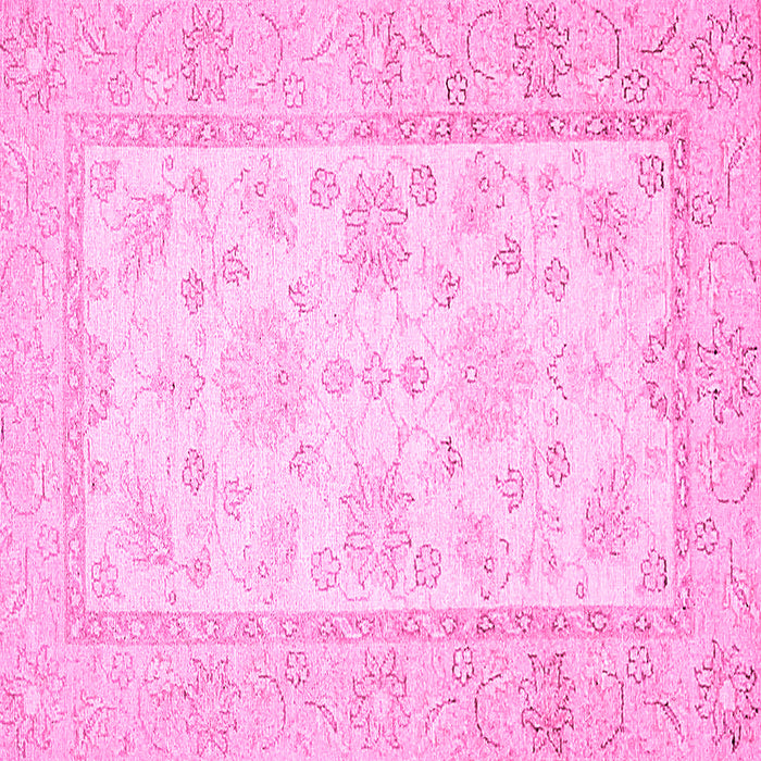 Square Machine Washable Oriental Pink Traditional Rug, wshabs473pnk