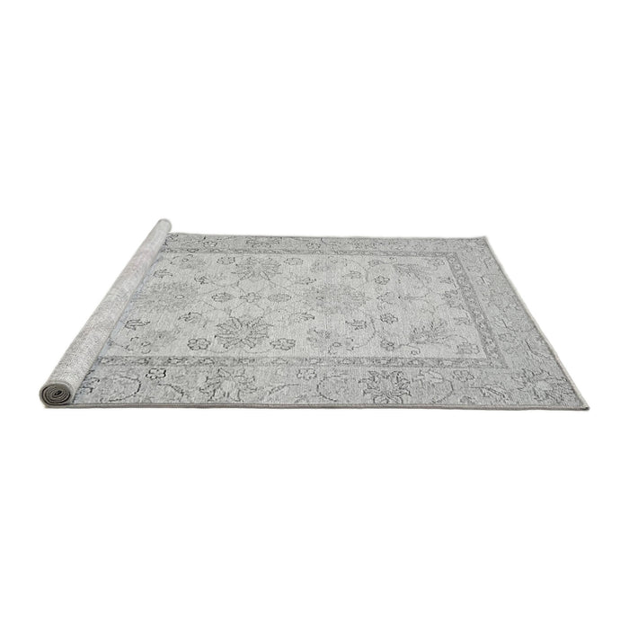Sideview of Machine Washable Oriental Gray Traditional Rug, wshabs473gry