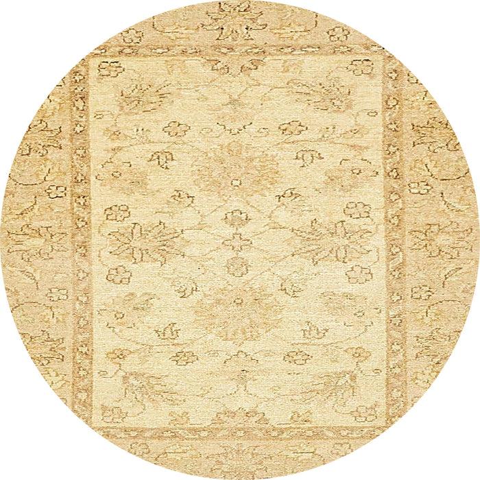 Round Abstract Orange Oriental Rug, abs473