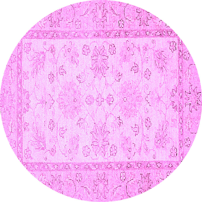 Round Oriental Purple Traditional Rug, abs473pur