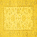 Square Machine Washable Oriental Yellow Traditional Rug, wshabs473yw