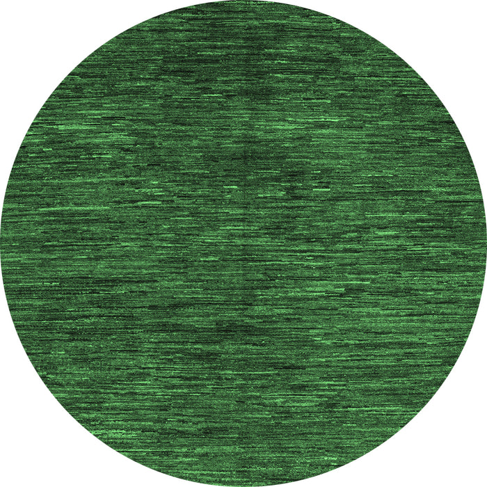 Round Machine Washable Abstract Emerald Green Modern Area Rugs, wshabs4740emgrn