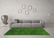 Machine Washable Abstract Green Modern Area Rugs in a Living Room,, wshabs4740grn