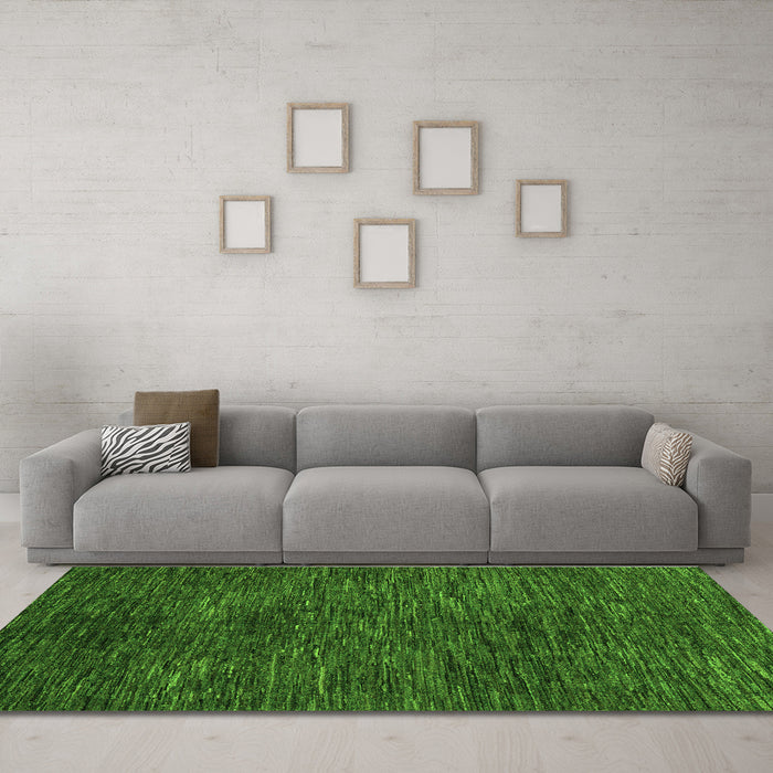 Machine Washable Abstract Green Modern Area Rugs in a Living Room,, wshabs4740grn