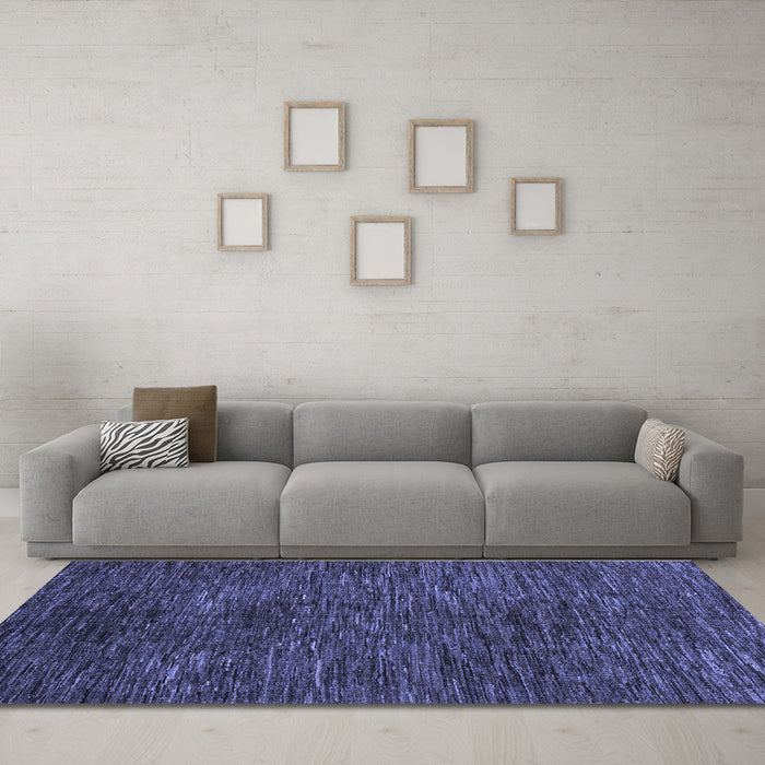 Machine Washable Abstract Blue Modern Rug in a Living Room, wshabs4740blu