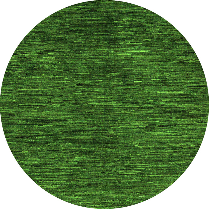 Round Machine Washable Abstract Green Modern Area Rugs, wshabs4740grn