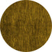 Round Abstract Yellow Modern Rug, abs4740yw