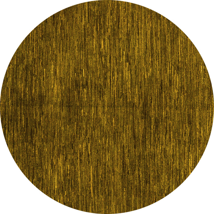 Round Machine Washable Abstract Yellow Modern Rug, wshabs4740yw