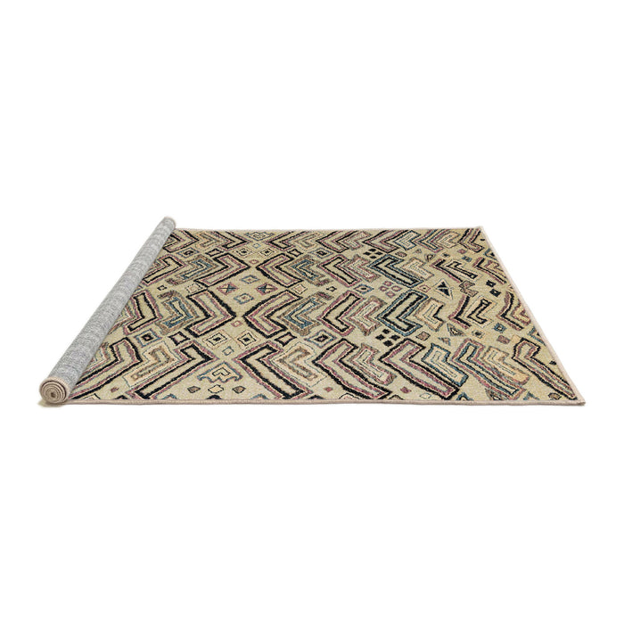 Sideview of Machine Washable Abstract Brown Rug, wshabs4741