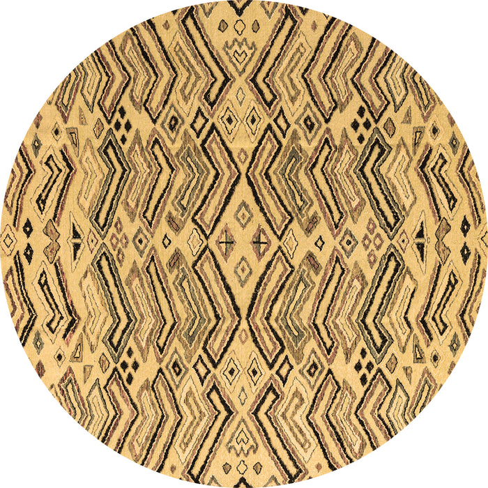 Round Machine Washable Abstract Brown Modern Rug, wshabs4741brn