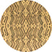 Round Machine Washable Abstract Brown Modern Rug, wshabs4741brn