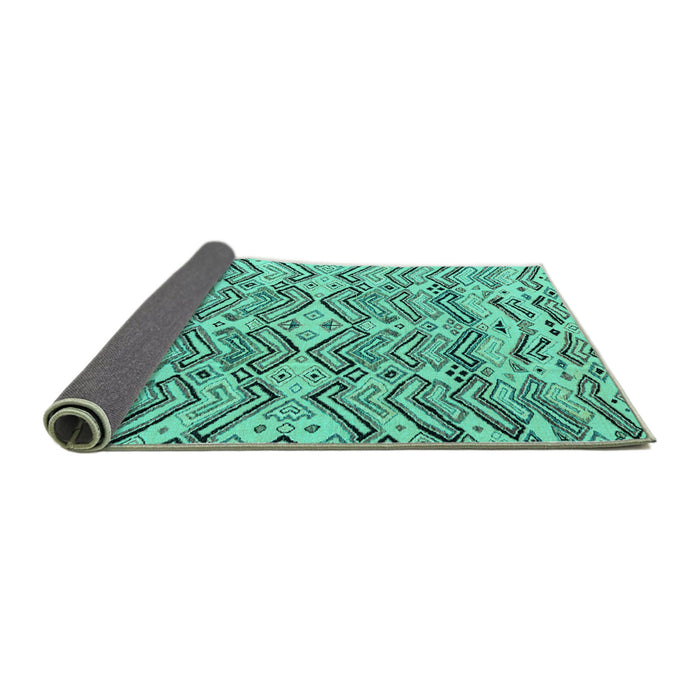 Sideview of Abstract Turquoise Modern Rug, abs4741turq