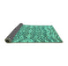 Sideview of Abstract Turquoise Modern Rug, abs4741turq