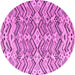 Round Machine Washable Abstract Pink Modern Rug, wshabs4741pnk