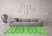 Machine Washable Abstract Green Modern Area Rugs in a Living Room,, wshabs4741grn