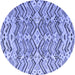 Round Machine Washable Abstract Blue Modern Rug, wshabs4741blu