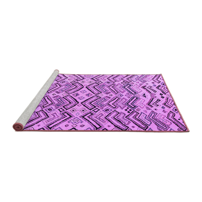 Sideview of Machine Washable Abstract Purple Modern Area Rugs, wshabs4741pur