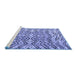 Sideview of Machine Washable Abstract Blue Modern Rug, wshabs4741blu