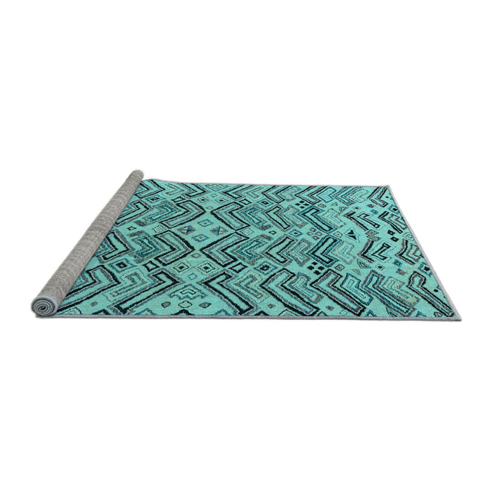 Sideview of Machine Washable Abstract Light Blue Modern Rug, wshabs4741lblu