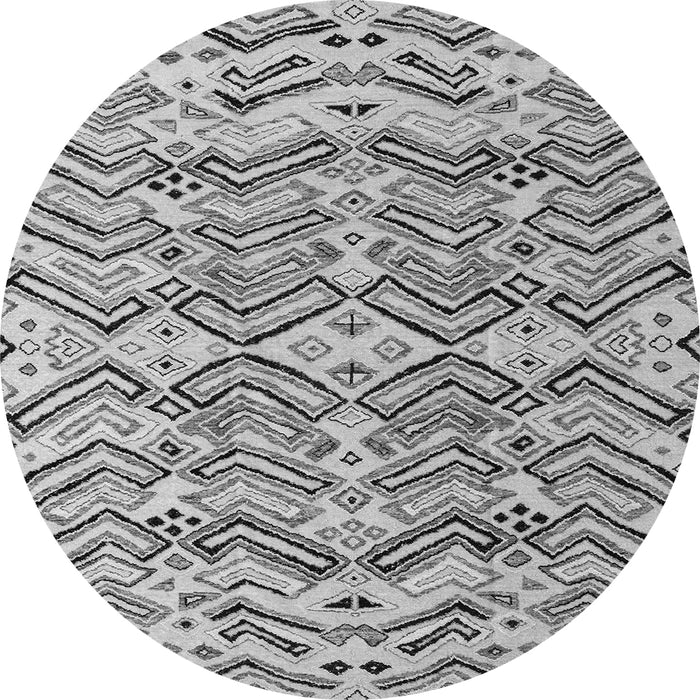 Round Abstract Gray Modern Rug, abs4741gry