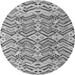 Round Abstract Gray Modern Rug, abs4741gry