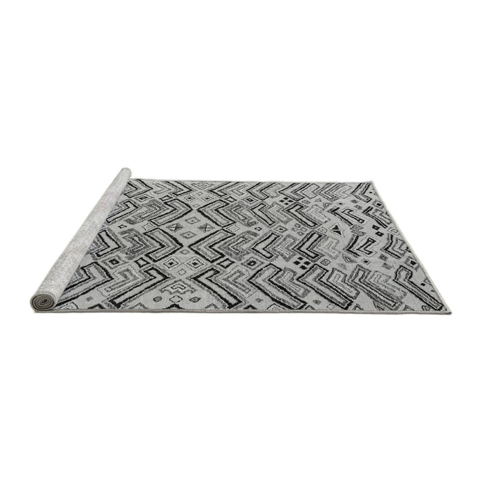 Sideview of Machine Washable Abstract Gray Modern Rug, wshabs4741gry