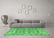 Machine Washable Abstract Emerald Green Modern Area Rugs in a Living Room,, wshabs4741emgrn