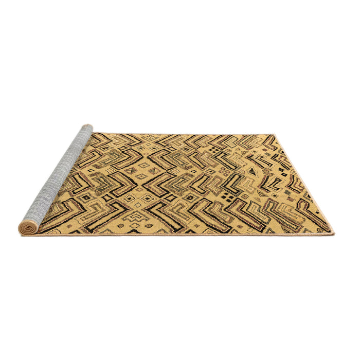 Sideview of Machine Washable Abstract Brown Modern Rug, wshabs4741brn