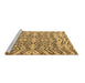 Sideview of Machine Washable Abstract Brown Modern Rug, wshabs4741brn