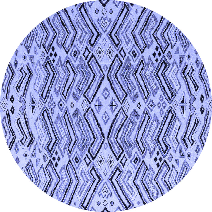 Round Abstract Blue Modern Rug, abs4741blu