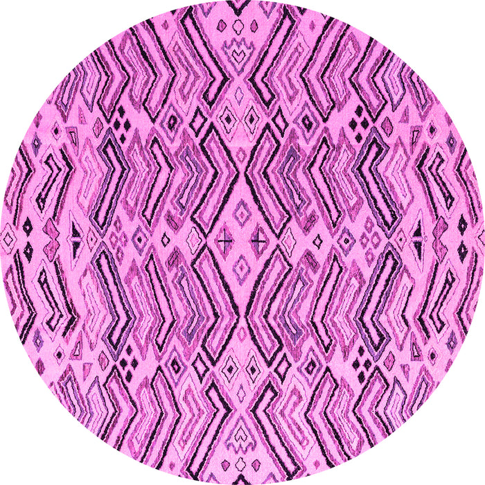 Round Abstract Pink Modern Rug, abs4741pnk