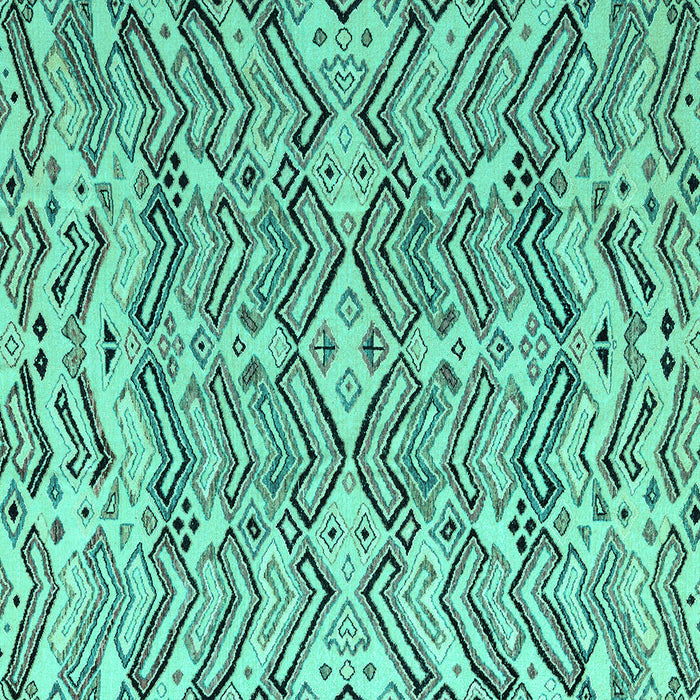 Square Machine Washable Abstract Turquoise Modern Area Rugs, wshabs4741turq