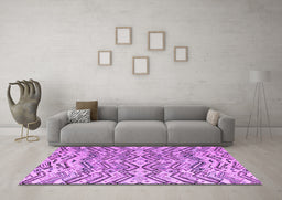 Machine Washable Abstract Purple Modern Area Rugs in a Living Room, wshabs4741pur