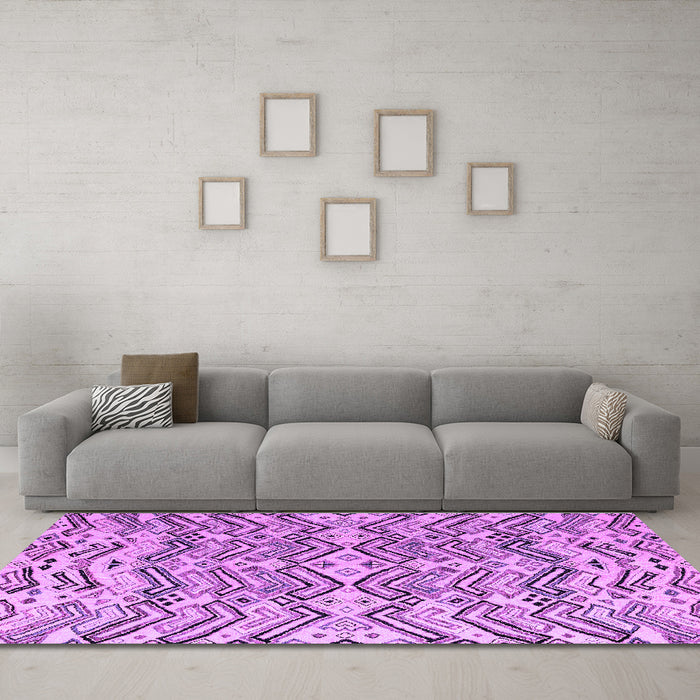 Machine Washable Abstract Purple Modern Area Rugs in a Living Room, wshabs4741pur