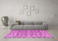 Machine Washable Abstract Pink Modern Rug, wshabs4741pnk