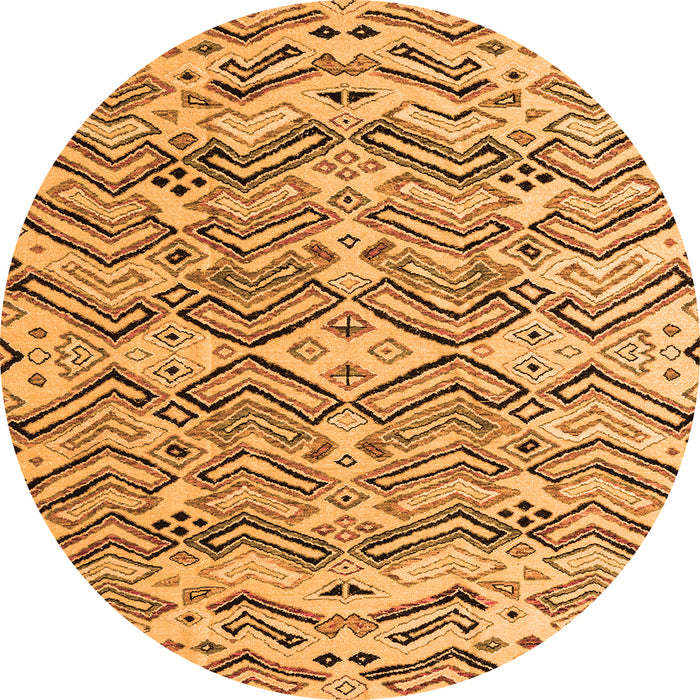 Round Abstract Orange Modern Rug, abs4741org