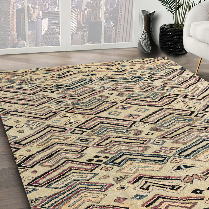 Machine Washable Abstract Brown Rug in a Family Room, wshabs4741