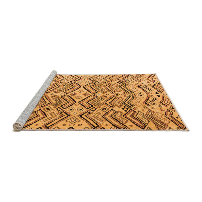 Sideview of Machine Washable Abstract Orange Modern Area Rugs, wshabs4741org